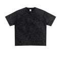 Custom LOGO men's summer short sleeves 260G shorts 410G heavy 100% cotton zip pocket loose edge washed old couple suit