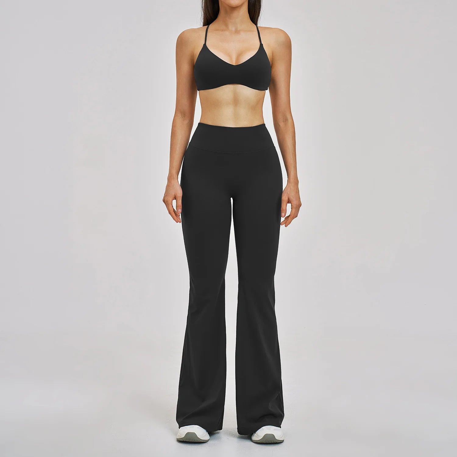 Custom LOGO Women's Skinny Back Yoga Fashion Micro Fitness Sports Outdoor Running Fitness Wear Two-piece Set