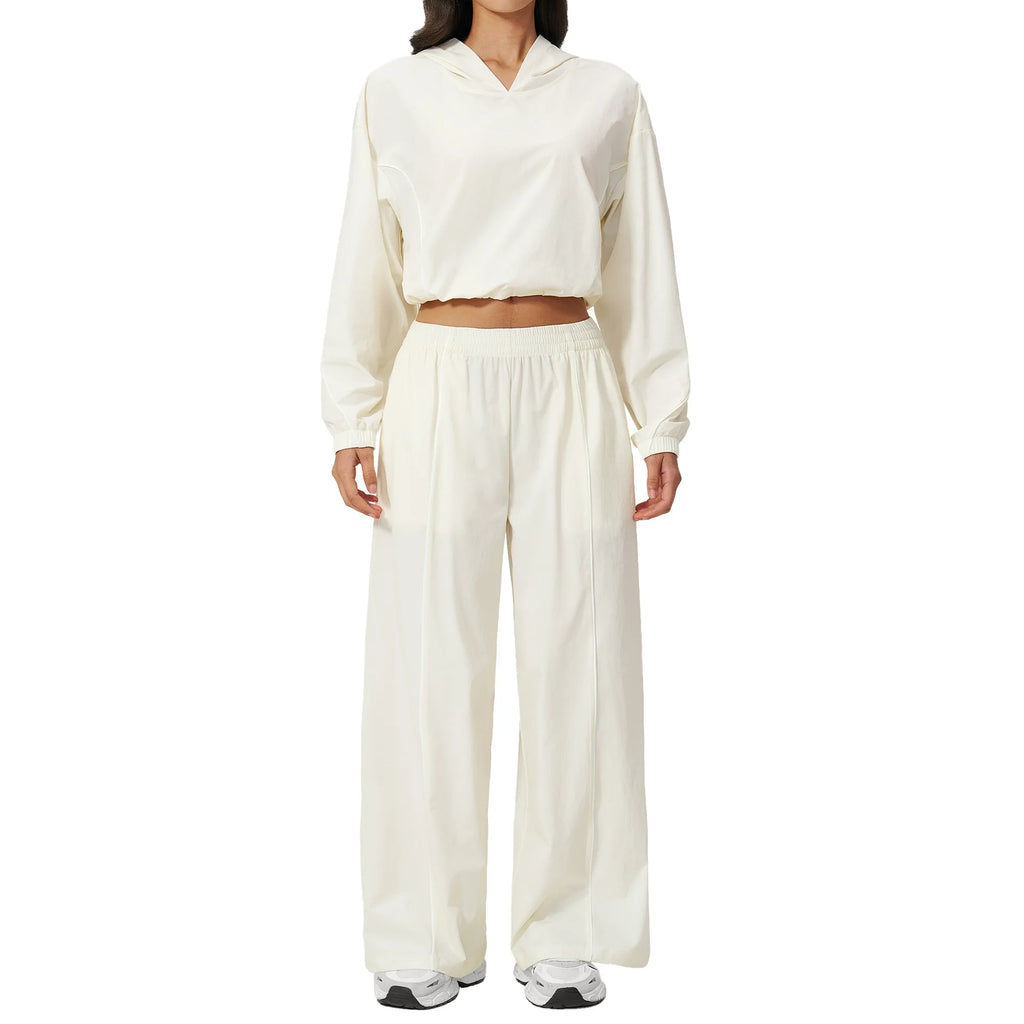 Custom LOGO women's outdoor cool sunscreen sportswear UV protection quick-drying hoodie trousers two-piece set