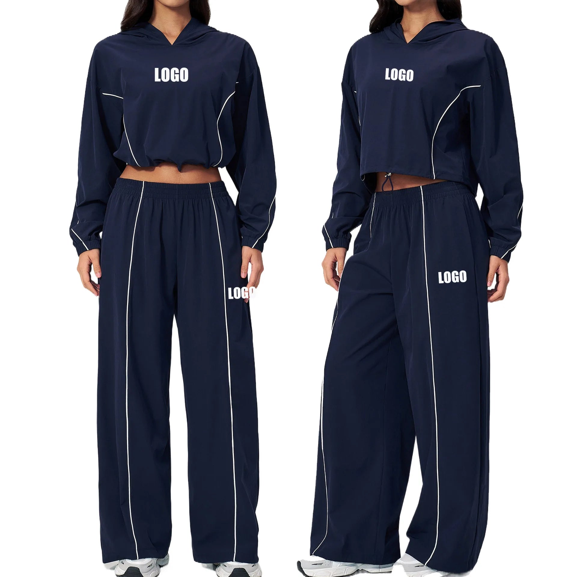 Custom LOGO women's outdoor cool sunscreen sportswear UV protection quick-drying hoodie trousers two-piece set