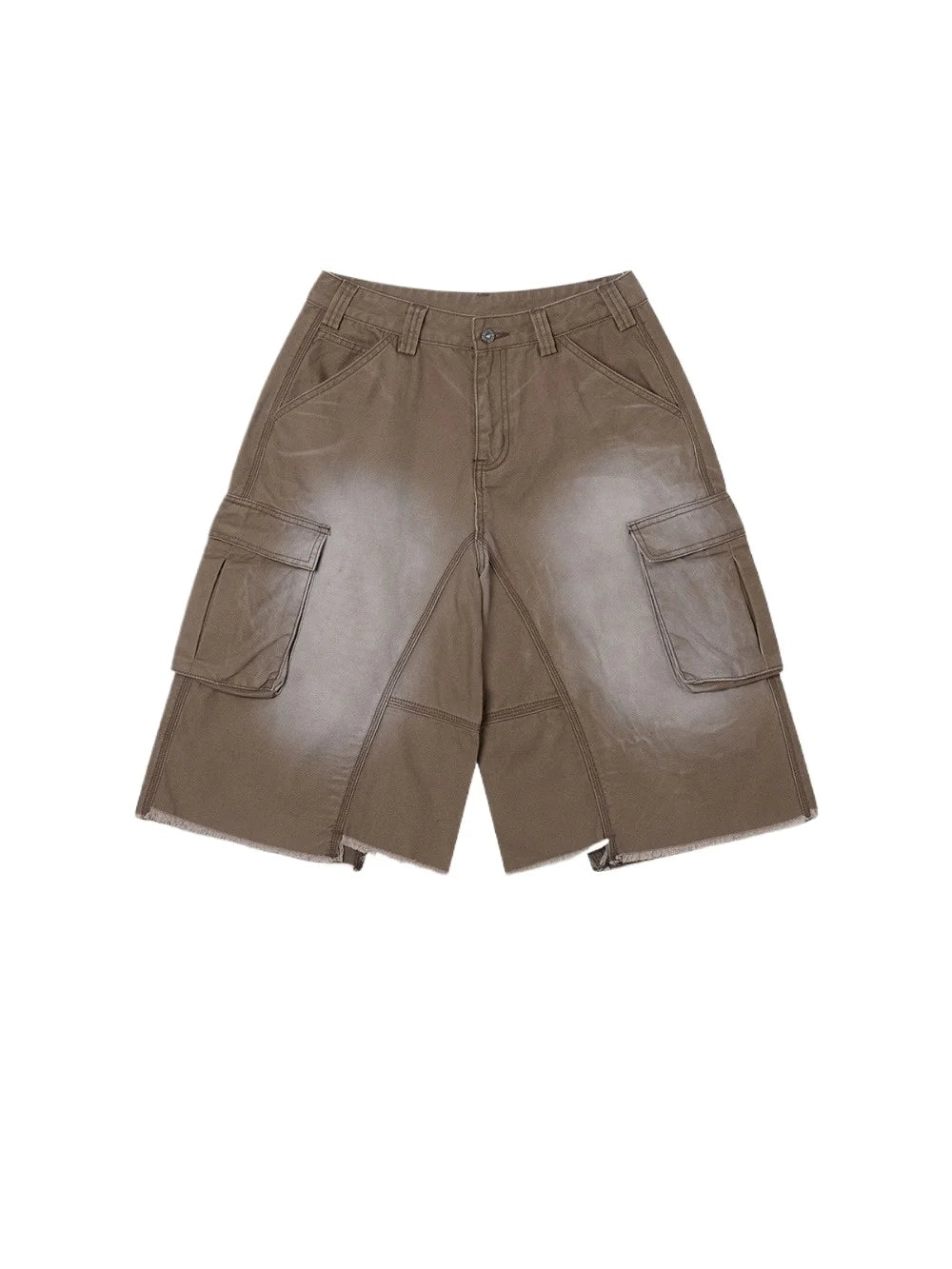 Custom LOGO men's 310G heavy 100% cotton summer American street multi-pocket retro washed old loose tooling seven-point shorts