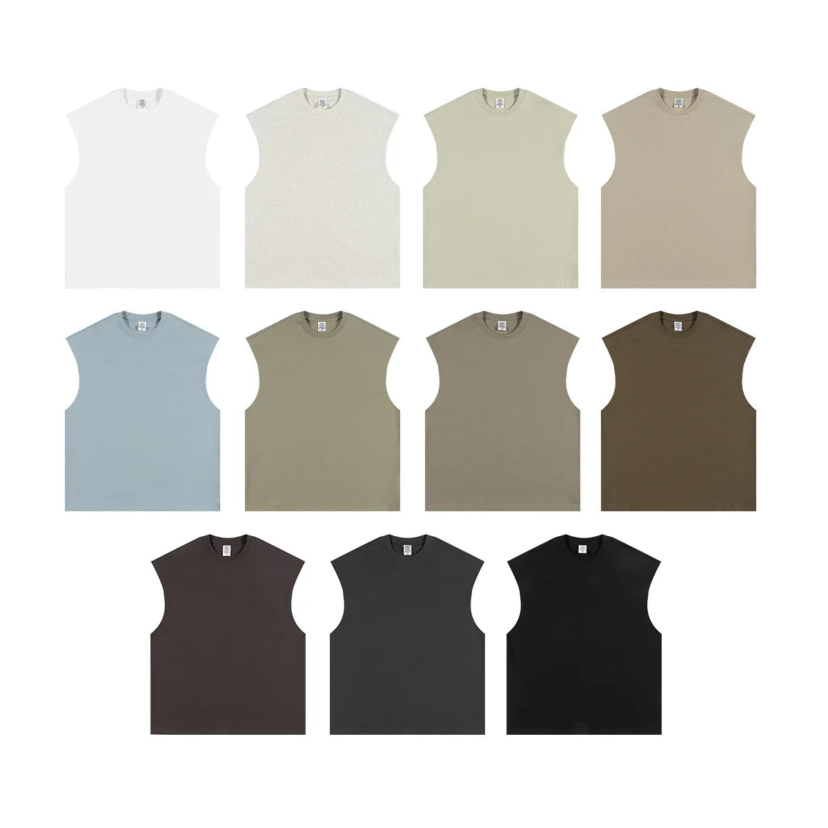 Custom LOGO Women's Spring and Summer 305G Heavy 100% Cotton Sleeveless Vest i Loose Sports Vest Men's and Women's Couples Top