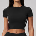 Custom LOGO women's summer Pilates fitness short tight yoga T-shirt sports quick-drying short-sleeved top
