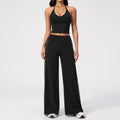 Custom LOGO women's V-neck beauty back yoga running quick-drying sling vest wide-leg pants sports and fitness two-piece set