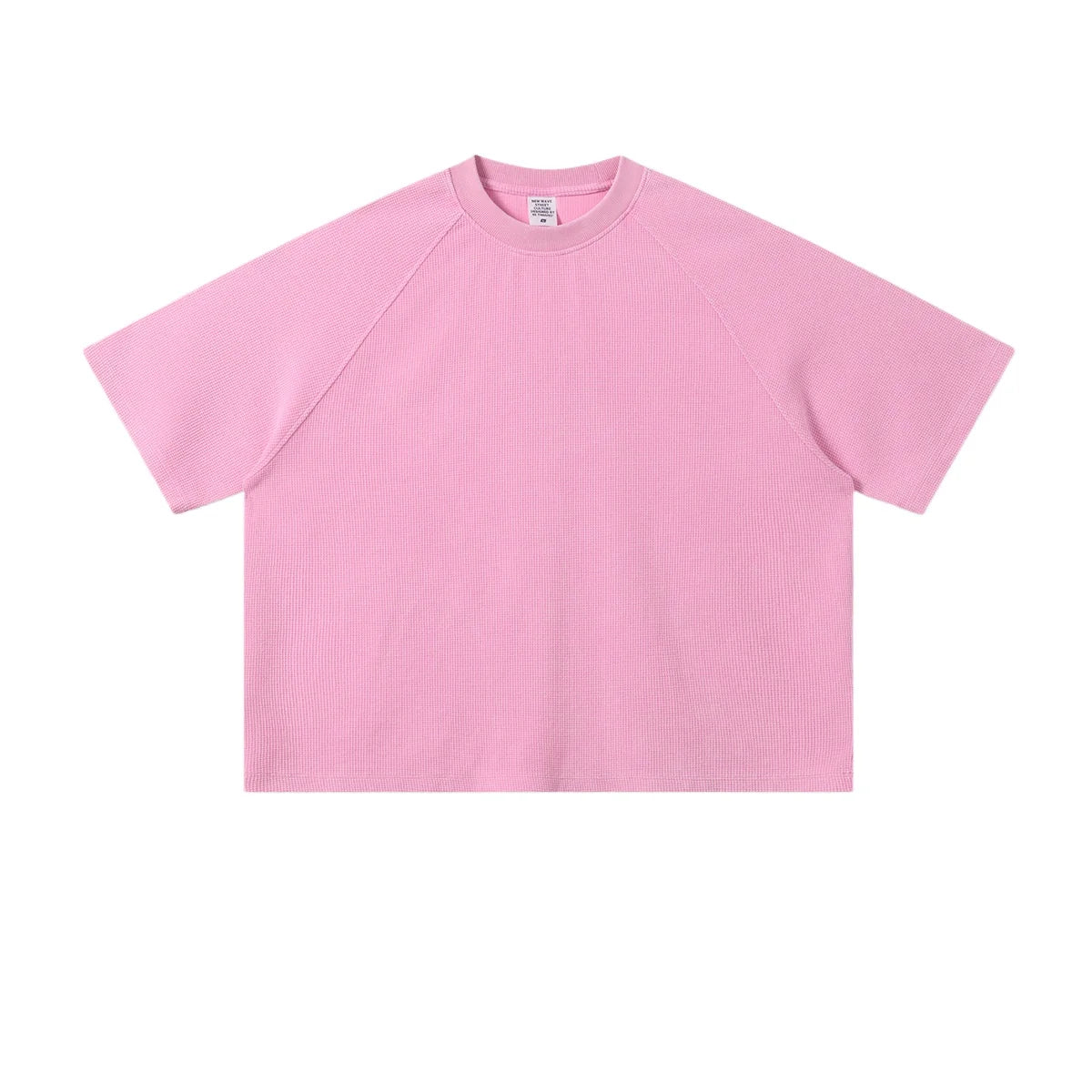 Custom LOGO Men's Summer 235G American Waffle Wash Fade Old Cotton Polyester Boxy Short Wide Shoulder Short Sleeve T-ShirtCustomizable High Quality Skinny Short Sleeve T-Shirt | Custom Logo