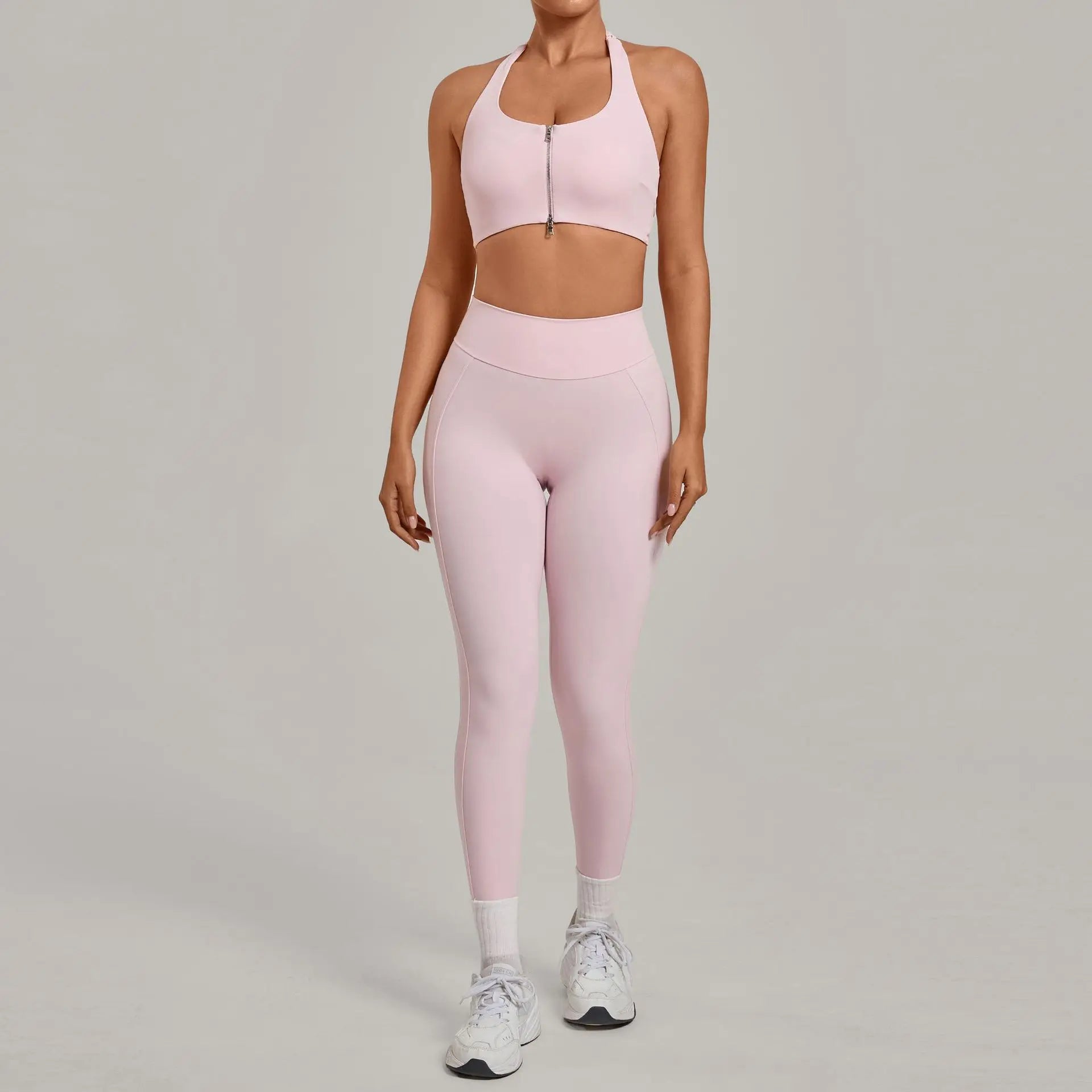 Customizable Nude Hip Lift Sports Zipper Set | Custom Logo