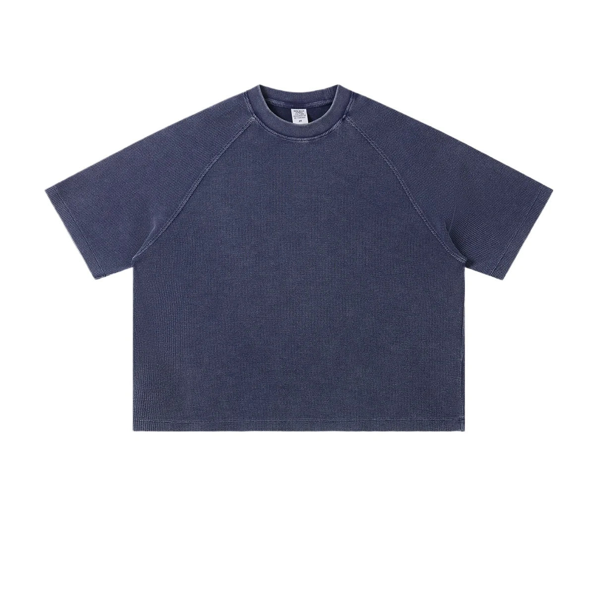 Custom LOGO Men's Summer 235G American Waffle Wash Fade Old Cotton Polyester Boxy Short Wide Shoulder Short Sleeve T-ShirtCustomizable High Quality Skinny Short Sleeve T-Shirt | Custom Logo