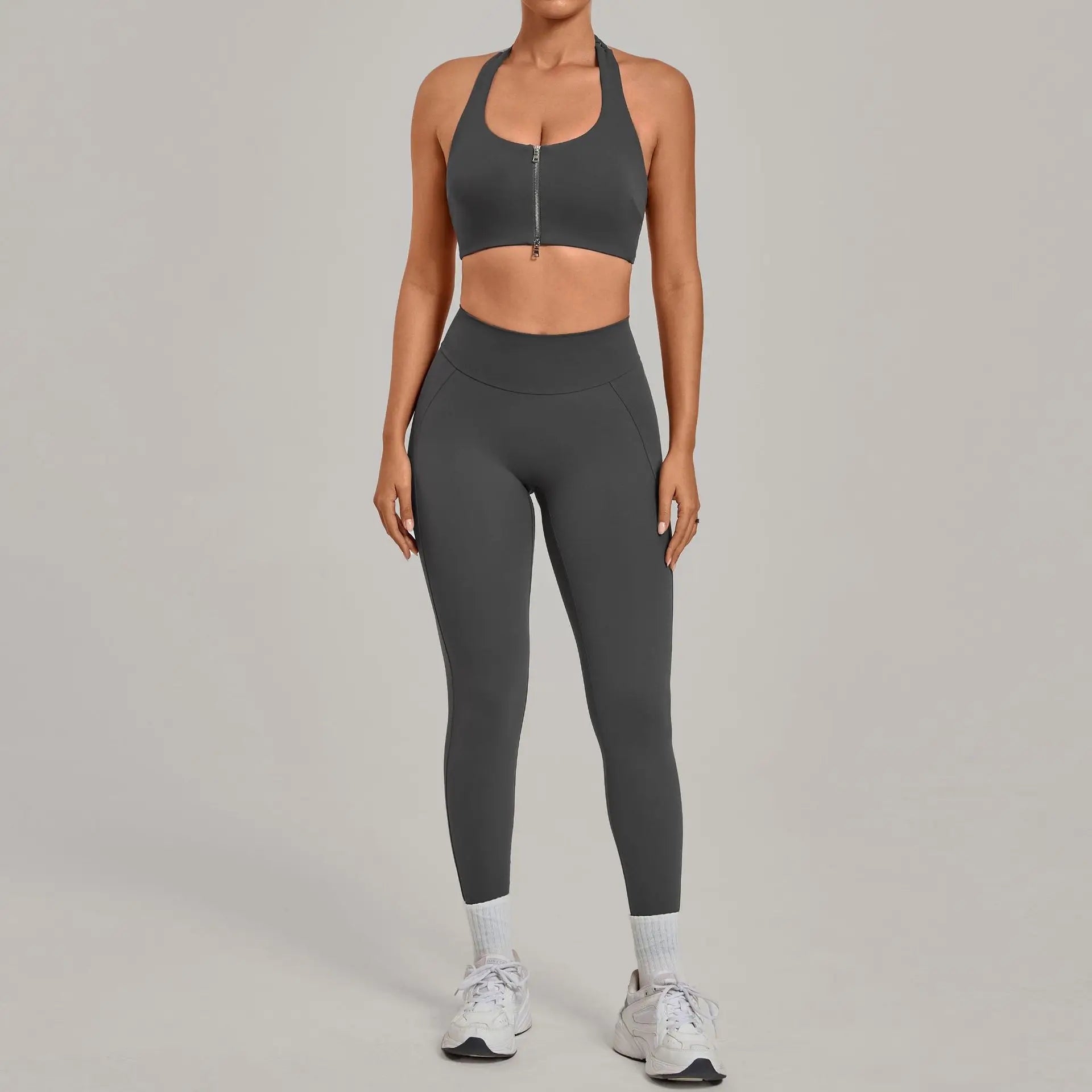 Customizable Nude Hip Lift Sports Zipper Set | Custom Logo