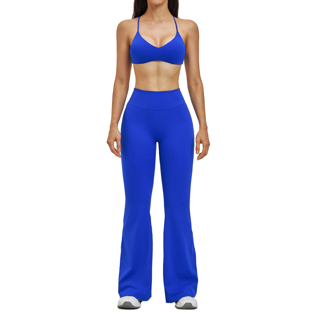 Custom LOGO Women's Skinny Back Yoga Fashion Micro Fitness Sports Outdoor Running Fitness Wear Two-piece Set