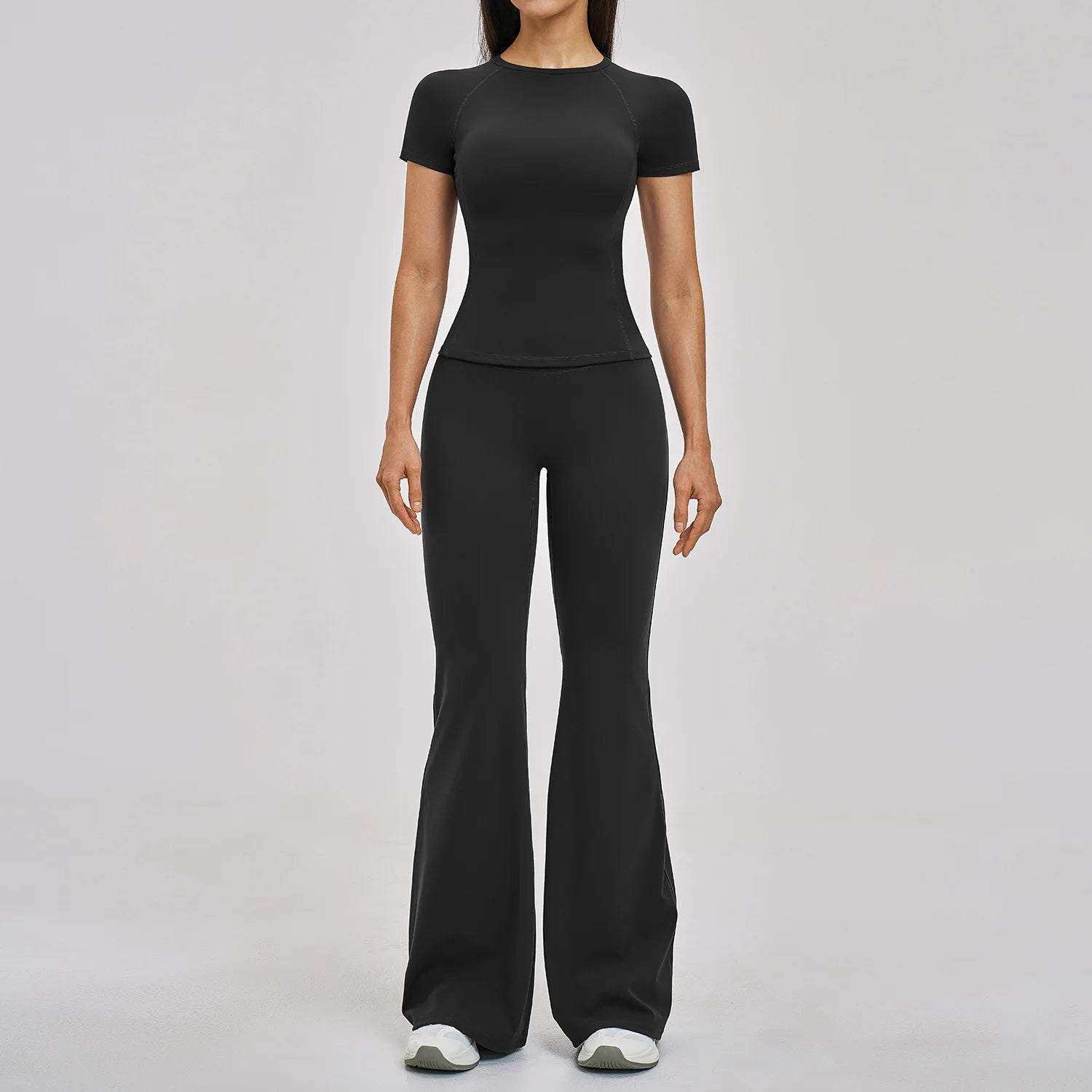 Custom LOGO women's spring and summer new slim-fit quick-drying sports suit casual sports running fitness two-piece set