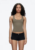 Custom LOGO women's Spice Girls tight-fitting high-elastic square-collar I-shaped vest fitness quick-drying sports short top