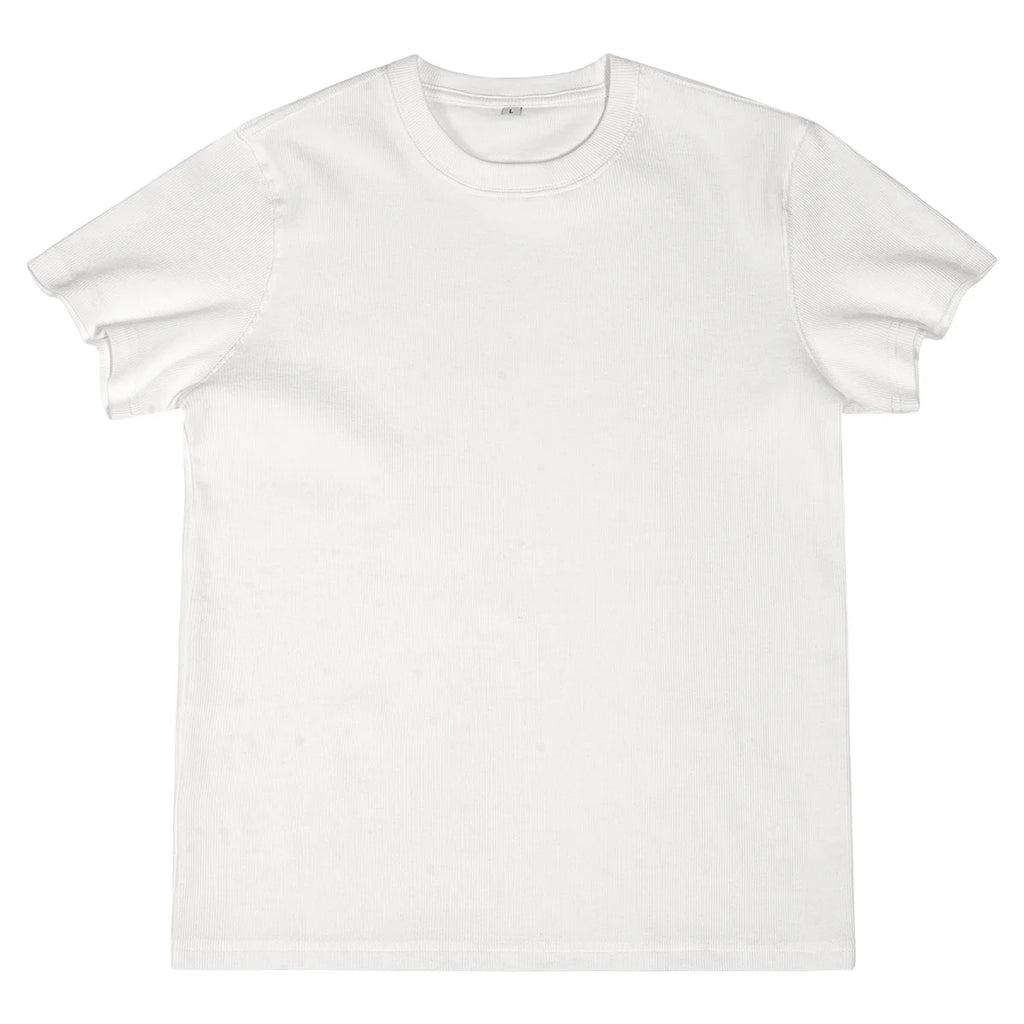 Custom LOGO Men's High Quality Skinny Short Threaded Short Sleeve T-Shirt Elastic Casual Sports Top