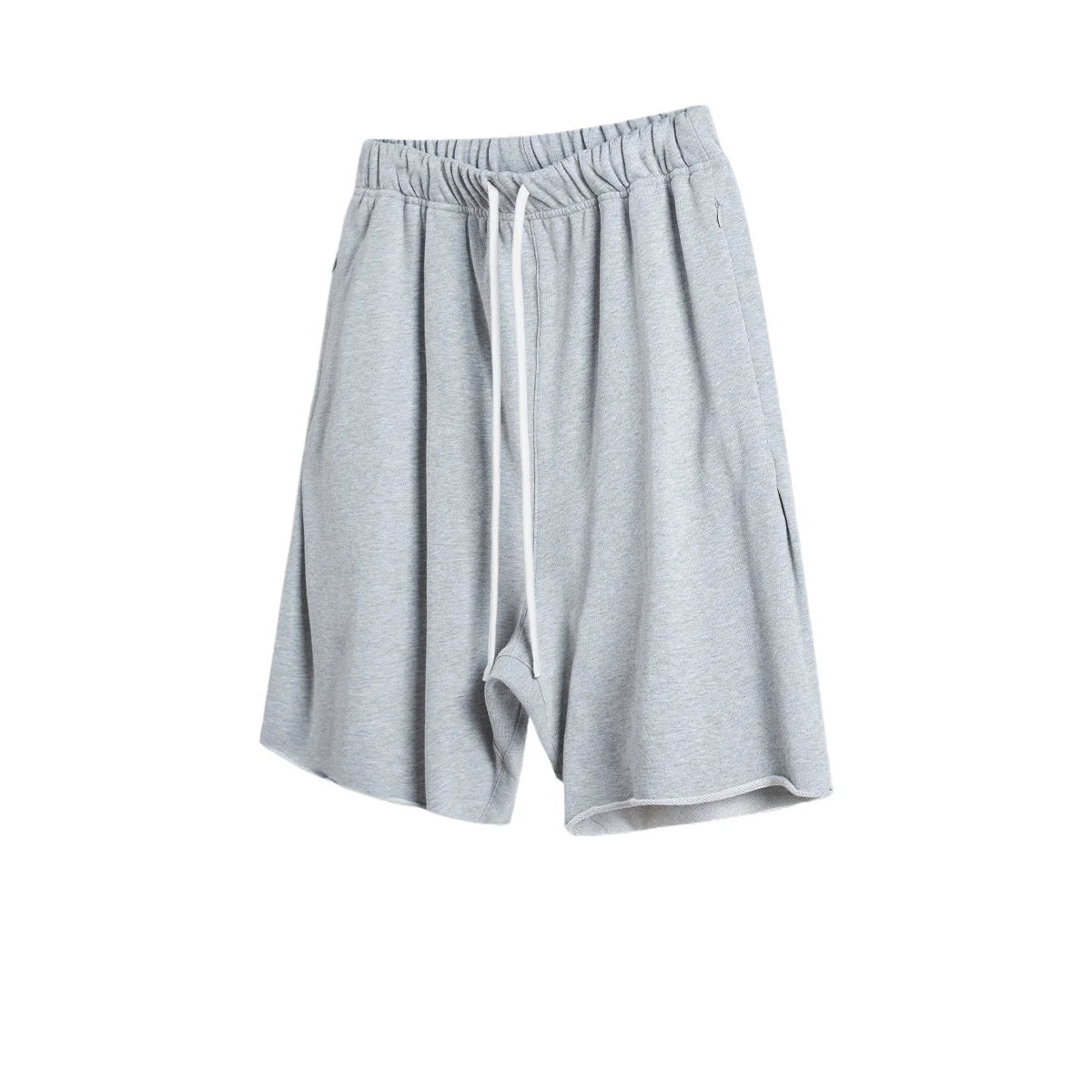 Custom LOGO men's summer short sleeves 260G shorts 410G heavy 100% cotton zip pocket loose edge washed old couple suit