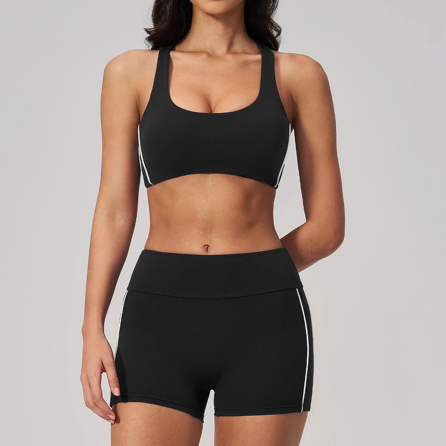Customizable Yoga Hip Lift Tight Fitness Two-Piece Set | Custom Logo