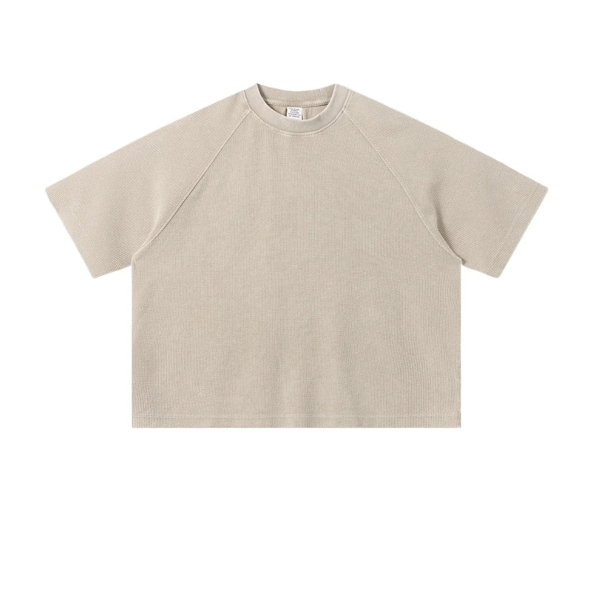 Custom LOGO Men's Summer 235G American Waffle Wash Fade Old Cotton Polyester Boxy Short Wide Shoulder Short Sleeve T-ShirtCustomizable High Quality Skinny Short Sleeve T-Shirt | Custom Logo