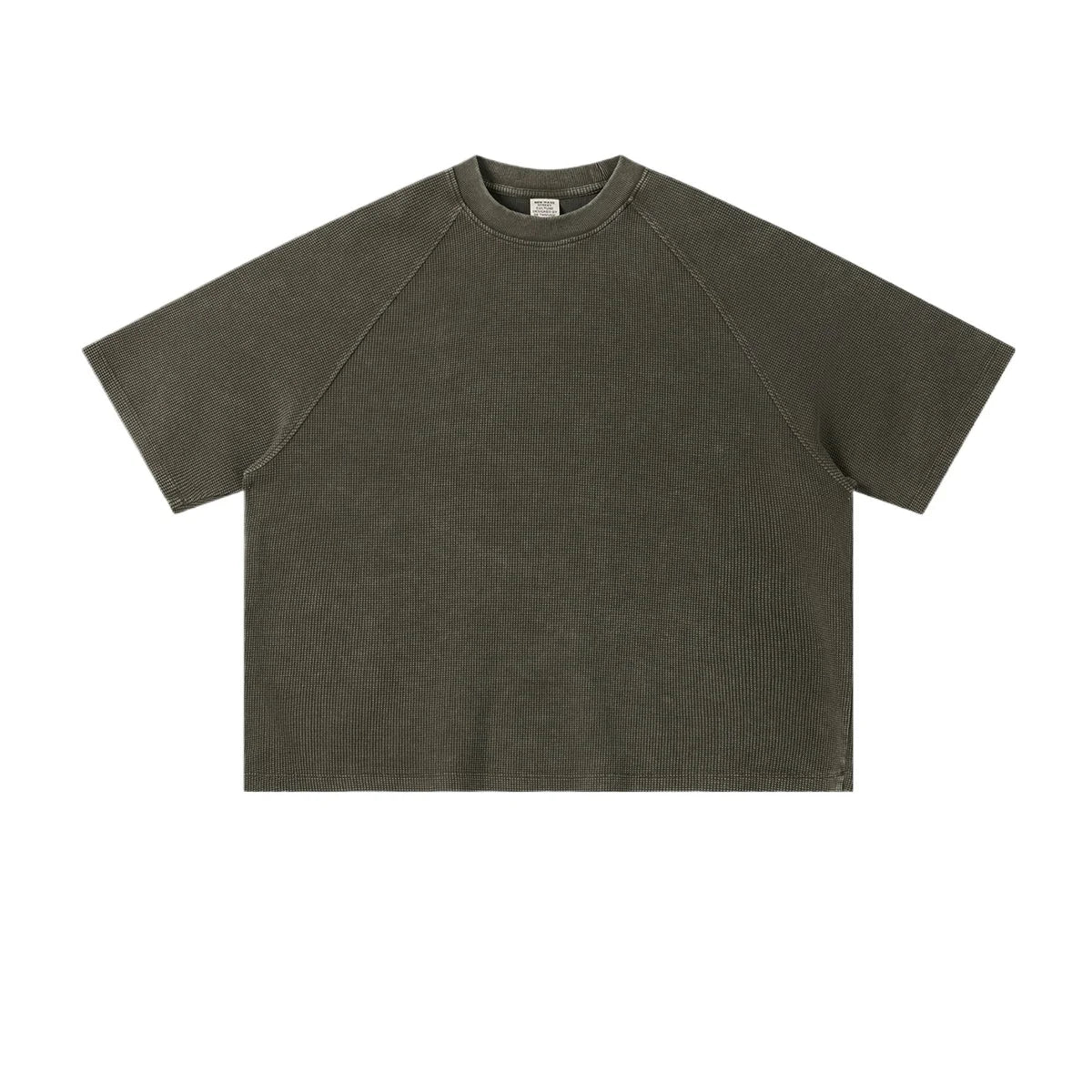 Custom LOGO Men's Summer 235G American Waffle Wash Fade Old Cotton Polyester Boxy Short Wide Shoulder Short Sleeve T-ShirtCustomizable High Quality Skinny Short Sleeve T-Shirt | Custom Logo