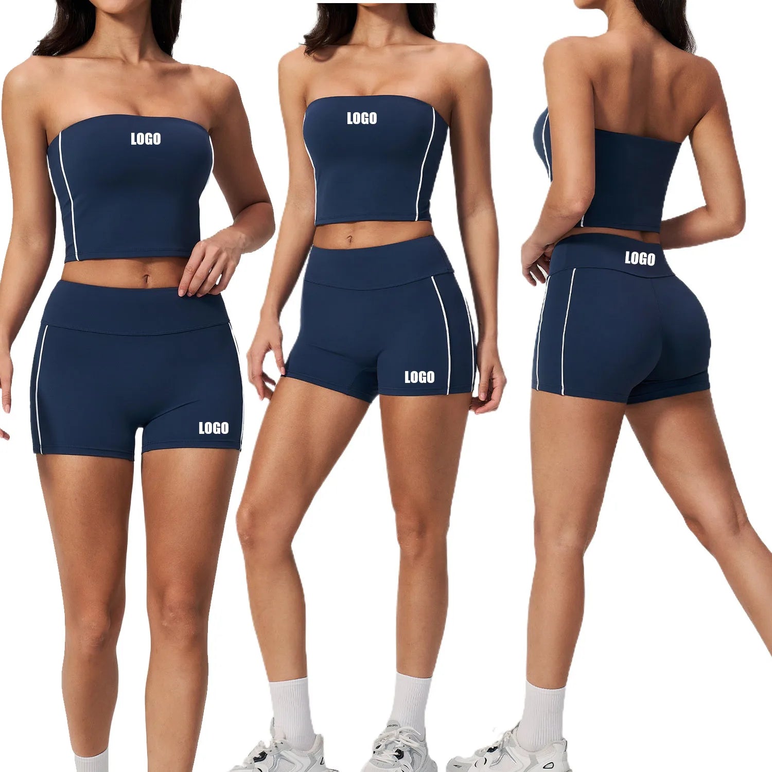 Customizable Yoga With Chest Pad Sports Two-Piece Set | Custom Logo