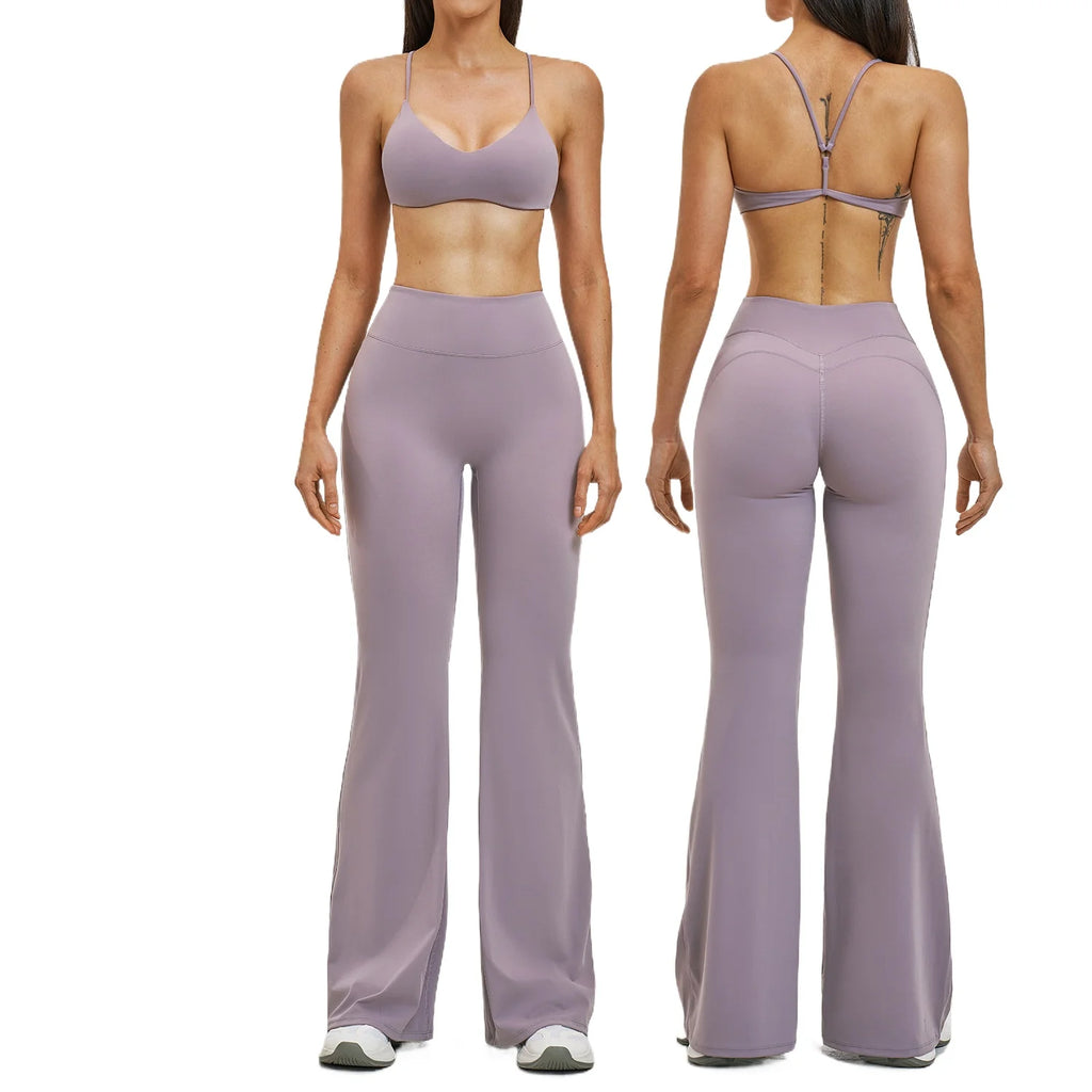 Custom LOGO Women's Skinny Back Yoga Fashion Micro Fitness Sports Outdoor Running Fitness Wear Two-piece Set