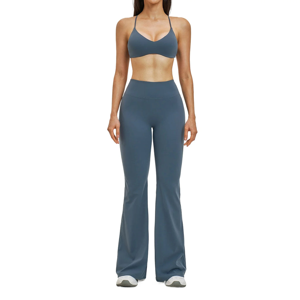 Custom LOGO Women's Skinny Back Yoga Fashion Micro Fitness Sports Outdoor Running Fitness Wear Two-piece Set
