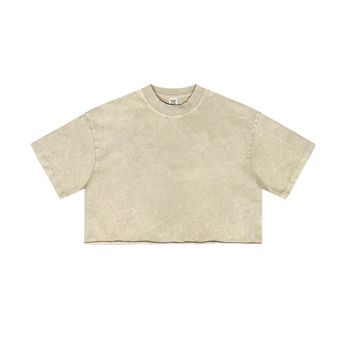 Customized LOGO women's new 250G Spice Girl 100% cotton new old washed short-sleeved t-shirt crop top