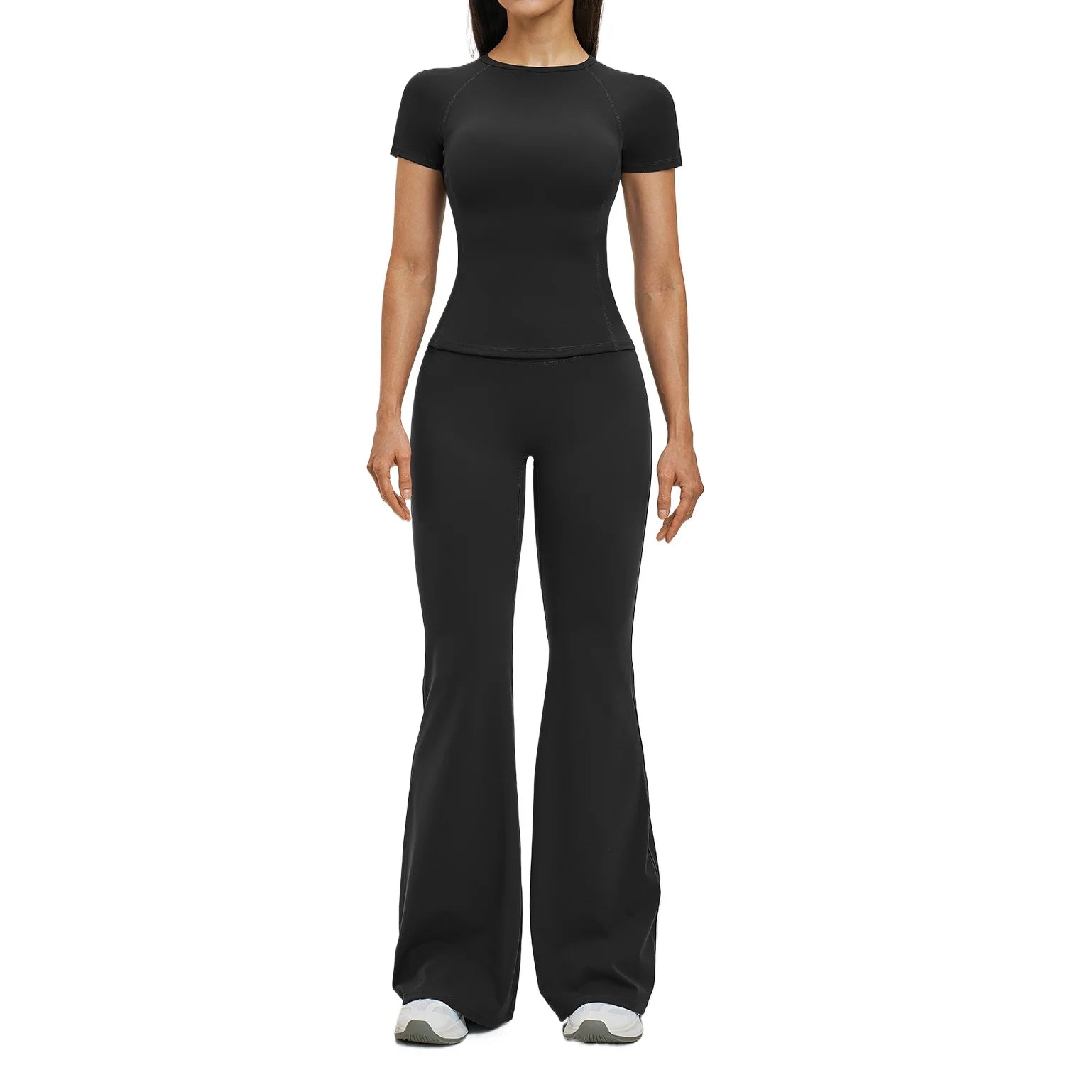 Custom LOGO women's spring and summer new slim-fit quick-drying sports suit casual sports running fitness two-piece set