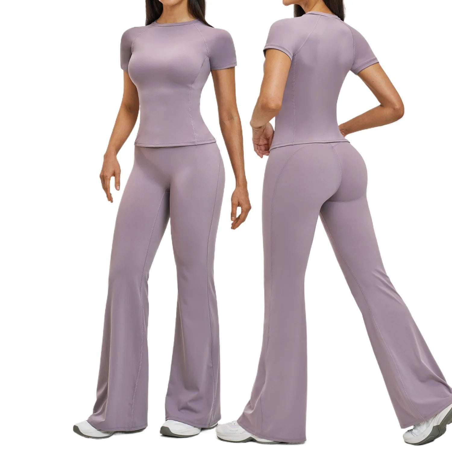 Custom LOGO women's spring and summer new slim-fit quick-drying sports suit casual sports running fitness two-piece set
