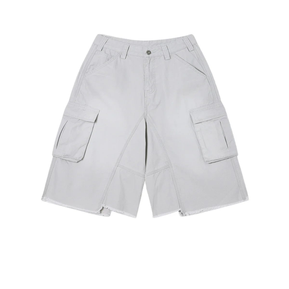 Custom LOGO men's 310G heavy 100% cotton summer American street multi-pocket retro washed old loose tooling seven-point shorts