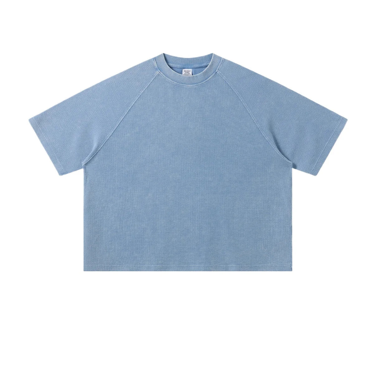 Custom LOGO Men's Summer 235G American Waffle Wash Fade Old Cotton Polyester Boxy Short Wide Shoulder Short Sleeve T-ShirtCustomizable High Quality Skinny Short Sleeve T-Shirt | Custom Logo