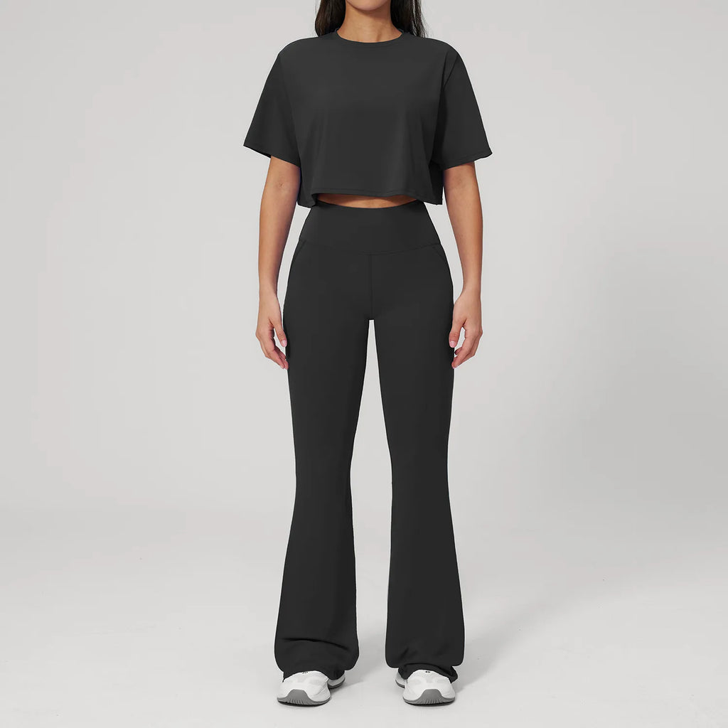 Custom LOGO women's yoga clothes, short sleeves, tight quick-drying trousers, fitness clothes, high-intensity sports suits